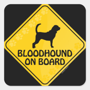 Bloodhound Xing Square Sticker