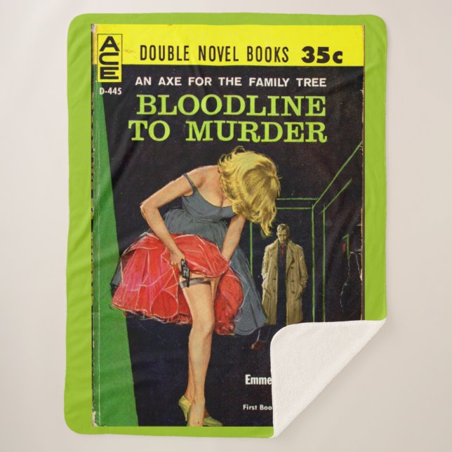 Bloodline to Murder pulp cover Sherpa Blanket (Front)