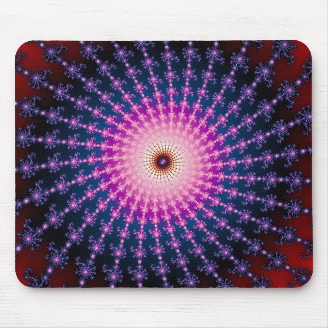 Bloodshot Fractal Swirl Mouse Pad (Front)