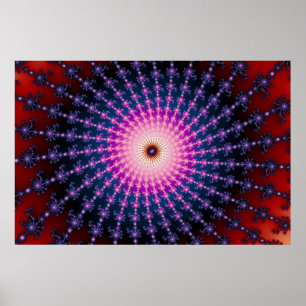 Bloodshot Fractal Swirl Poster