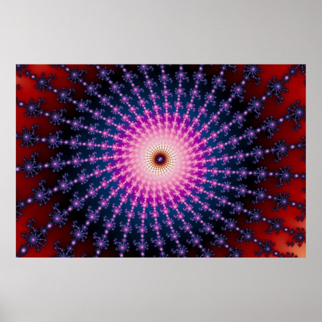 Bloodshot Fractal Swirl Poster (Front)