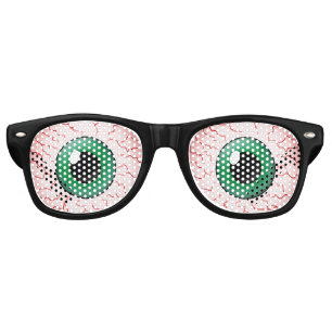 Bloodshot Veins Green Eyes Halloween Party Costume Retro Sunglasses