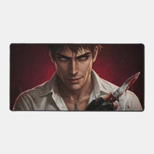 Bloodstained Gentleman Desk Mat (Front)