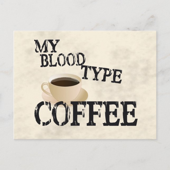 Bloodtype Coffee Postcard (Front)