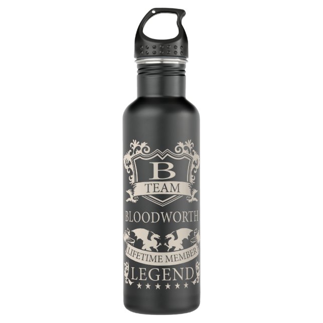 BLOODWORTH Last Name, BLOODWORTH family name crest 710 Ml Water Bottle (Front)