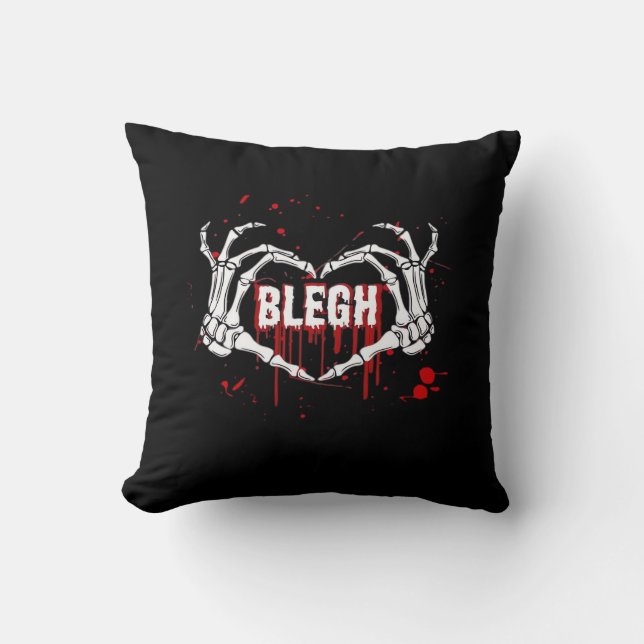 Bloody Breakdown, Skeleton Heart Hands Emo, Metalc Cushion (Front)