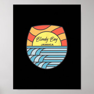 Bloody Byy Beach Jamaica Sunset Jamaican Pride Vac Poster