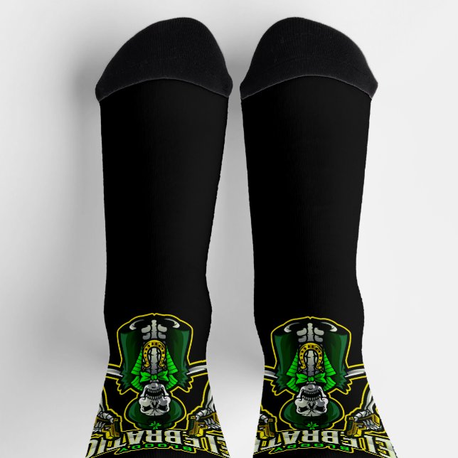 Bloody Celebration Skeleton Leprechaun Crew Socks (Top)