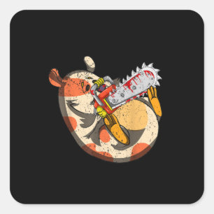 Bloody Chainsaw Halloween Costume Hamster Square Sticker