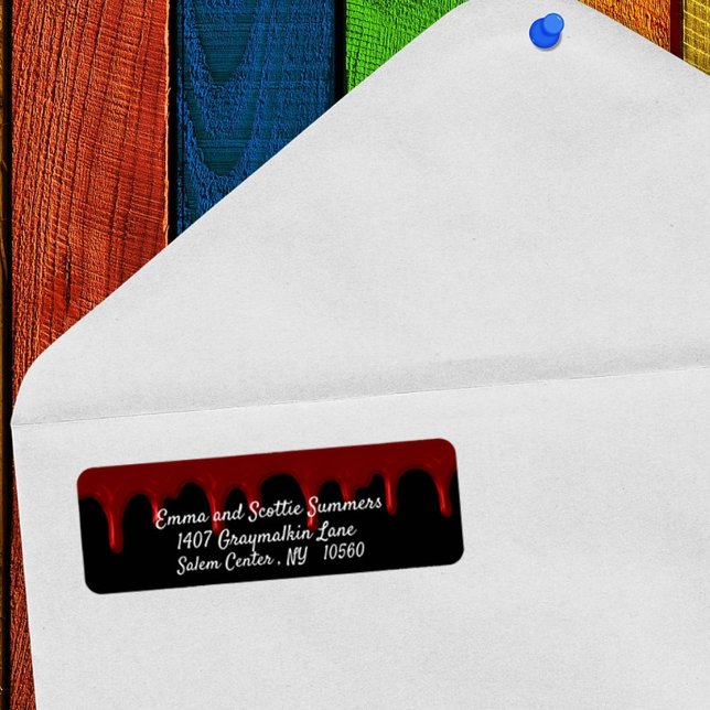 Bloody Drips Halloween Scary Blood Return Address Label (Creator Uploaded)