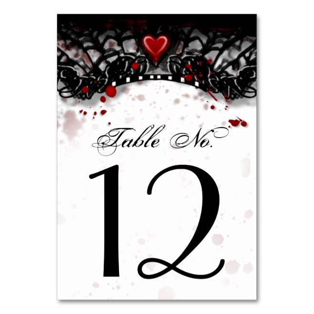 Bloody Elegant Matching Halloween Table Cards (Front)