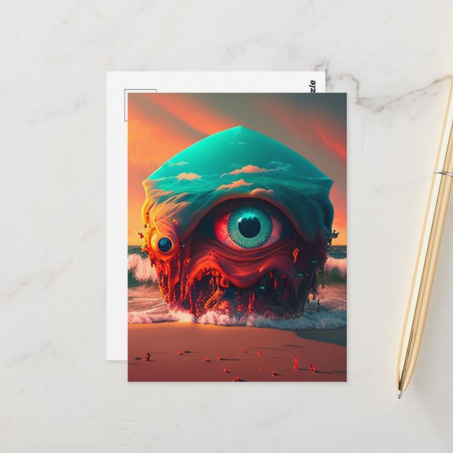 Bloody Eyes Postcard (Front/Back In Situ)