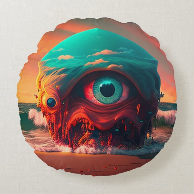 Bloody Eyes Round Cushion (Front)