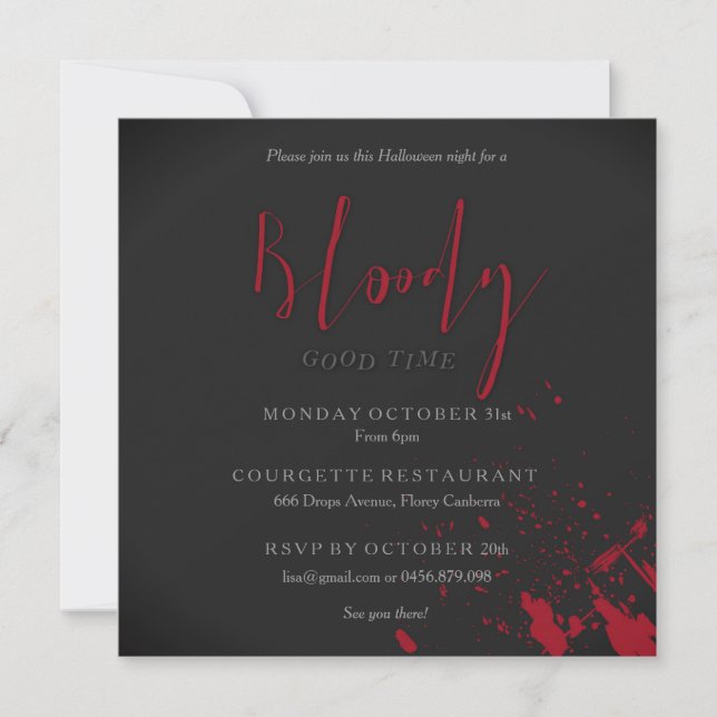 Bloody Good Time Scary Party Invitation (Front)