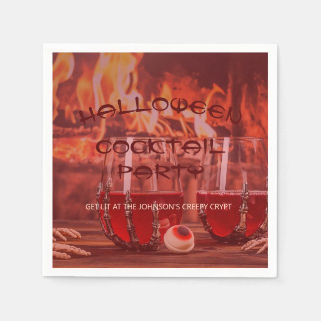 Bloody Halloween Cocktail Party Napkin (Front)