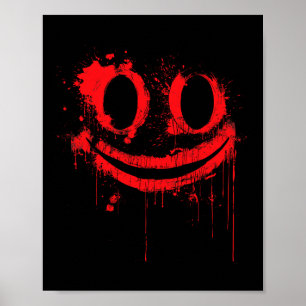 Bloody Halloween Costume I Blood Splatter Smile  Poster