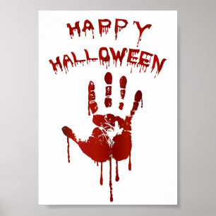 Bloody halloween hand poster