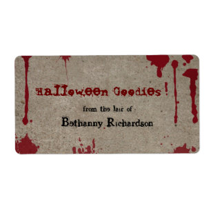 Bloody Halloween Kitchen Label