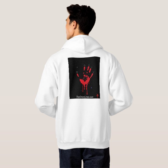 bloody hand print hoodie (Back Full)