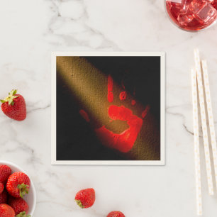 Bloody Hand Print Napkin