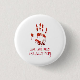 Bloody Handprint Halloween Button