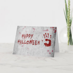 Bloody Handprint Halloween Card