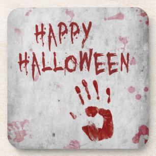 Bloody Handprint Halloween Coaster