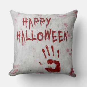 Bloody Handprint Halloween Cushion