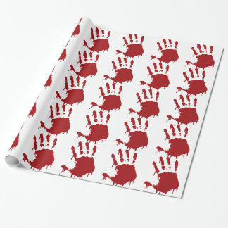Bloody Handprint wrapping paper