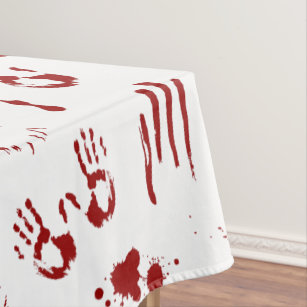 Bloody Handprints Blood Spatter Crime Scene Tablecloth