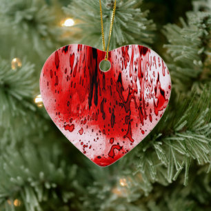 Bloody Heart Ceramic Ornament