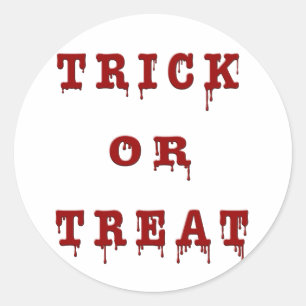 Bloody Letter Trick or Treat Classic Round Sticker