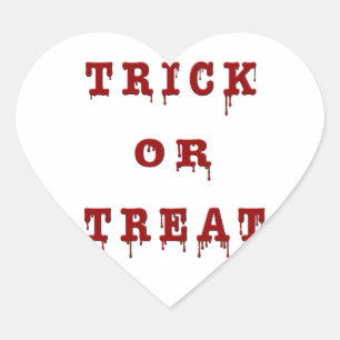 Bloody Letter Trick or Treat Heart Sticker