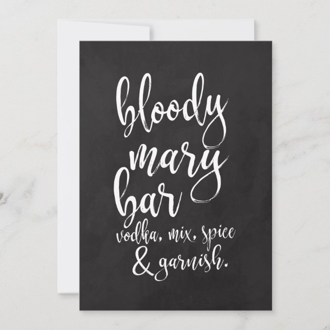 Bloody Mary Bar Affordable Chalkboard Wedding Sign Invitation (Front)