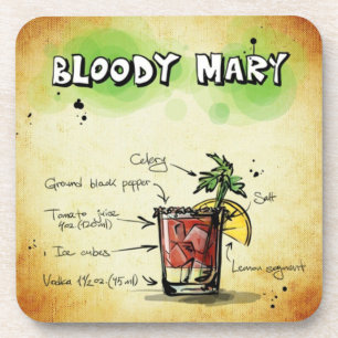 Bloody Mary Bartender Drink Recipe Coaster