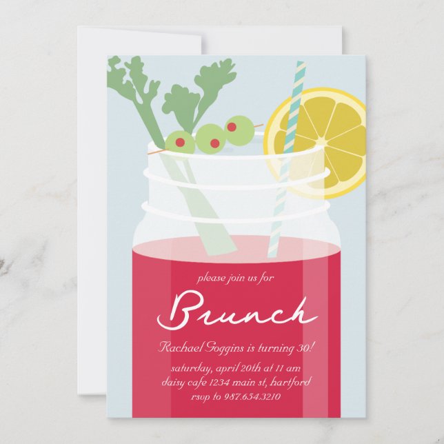 Bloody Mary Brunch Invitation (Front)