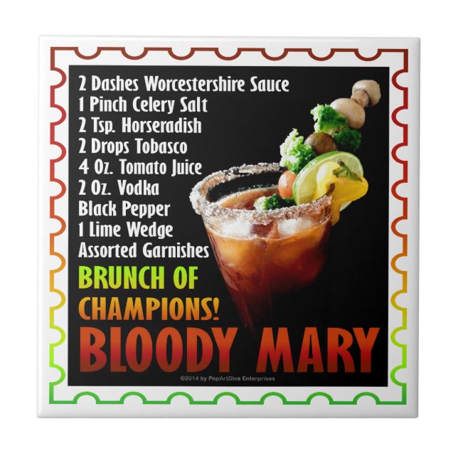 BLOODY MARY, Brunch of Champions Ceramic Tile (Front)
