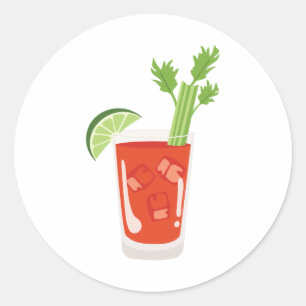 Bloody Mary Cocktail Classic Round Sticker