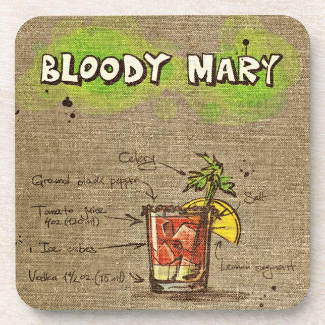 Bloody Mary Cocktail Drink Coaster (Front)