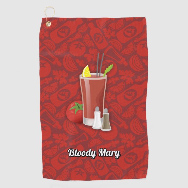 Bloody Mary Cocktail Golf Towel (Front)