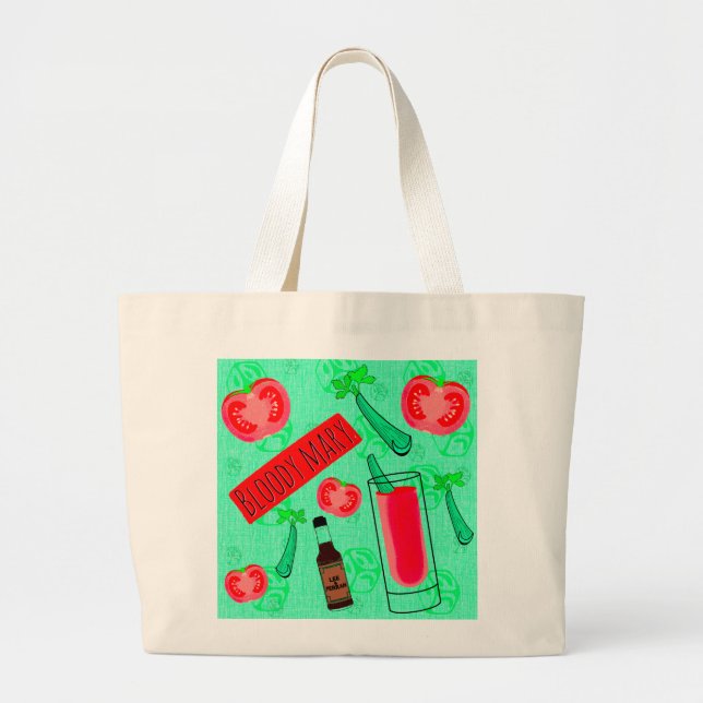 Bloody Mary Cocktail Large Tote Bag (Front)
