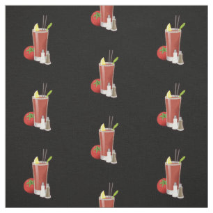 Bloody Mary Cocktail Pattern Fabric