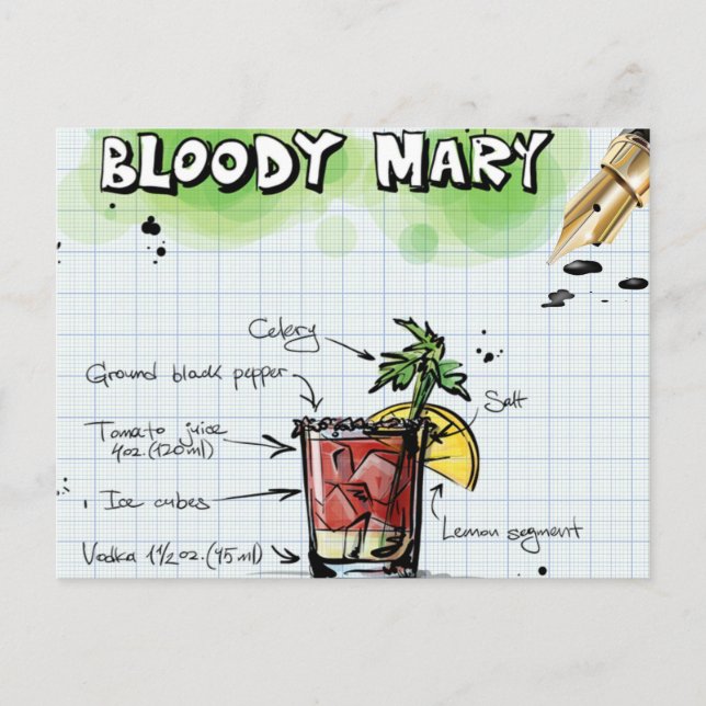 Bloody Mary Cocktail Postcard (Front)