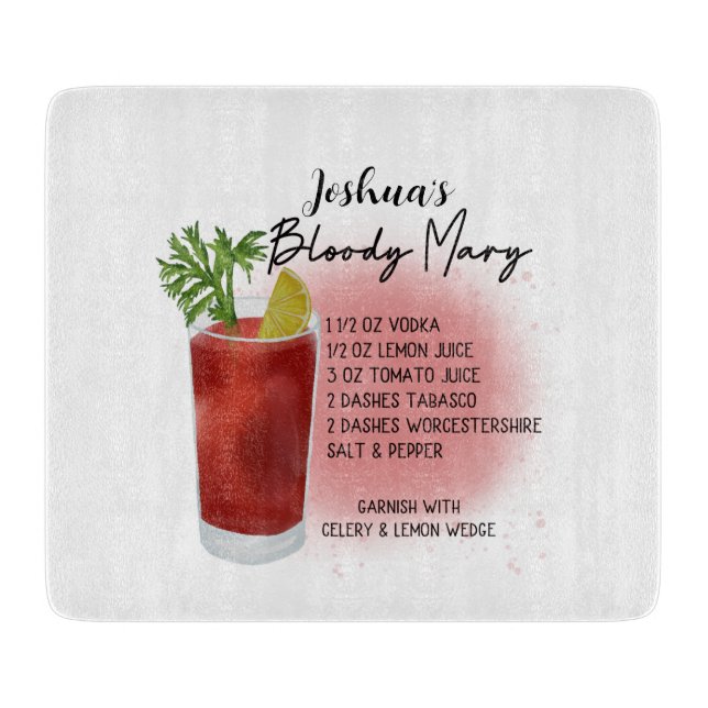 Bloody Mary Cocktail Recipe Personalised  Cutting Board (Front)