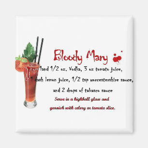 Bloody Mary Drink Recipe Magnet