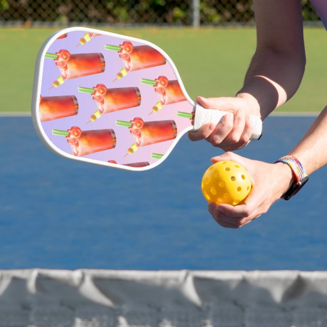 Bloody Mary Pattern: Surreal Tomato Repeat Art Pickleball Paddle (Insitu)