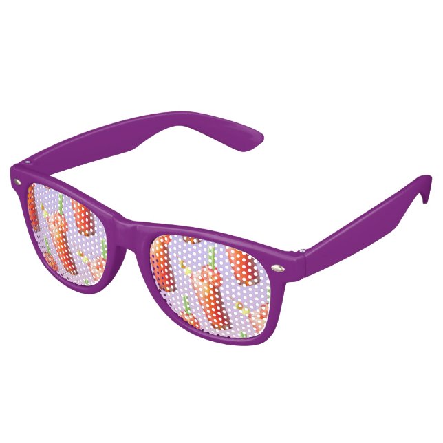 Bloody Mary Pattern: Surreal Tomato Repeat Art Retro Sunglasses (Angled)