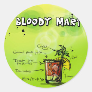 Bloody Mary Recipe Classic Round Sticker