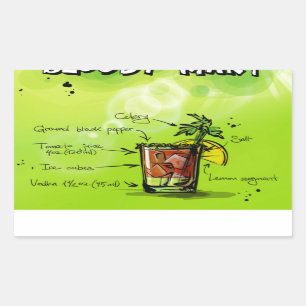 Bloody Mary Recipe - Cocktail Gift Rectangular Sticker