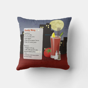 Bloody Mary Recipe Cushion